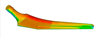 Finished machining accuracy and bone-ingrowth coating are shown