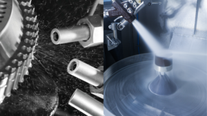 Shot peening versus wet blasting in use