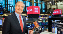 Matt Trerotola holding a gavel at the NYSE