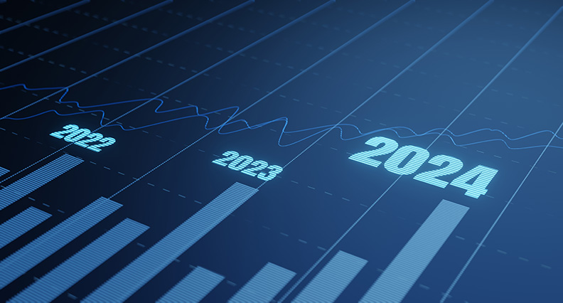 bar graph showing growth between 2022, 2023 and 2024
