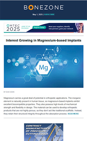 Interest Growing in Magnesium-based Implants