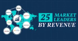 A breakdown of the industry's leaders in worldwide sales and the percentage of earnings captured from their leading segments.