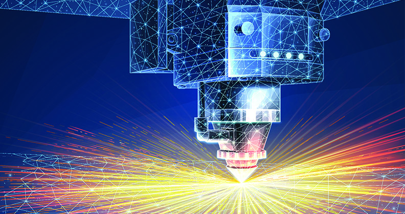 Laser cutting into metal for 3D printing