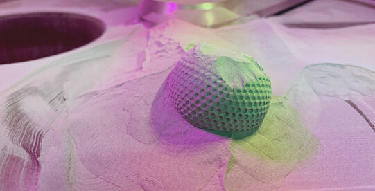 3D printing powder surrounding an implant