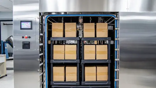 open chlorine dioxide sterilizer showing device carboard boxes