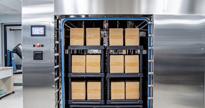 open chlorine dioxide sterilizer showing device carboard boxes